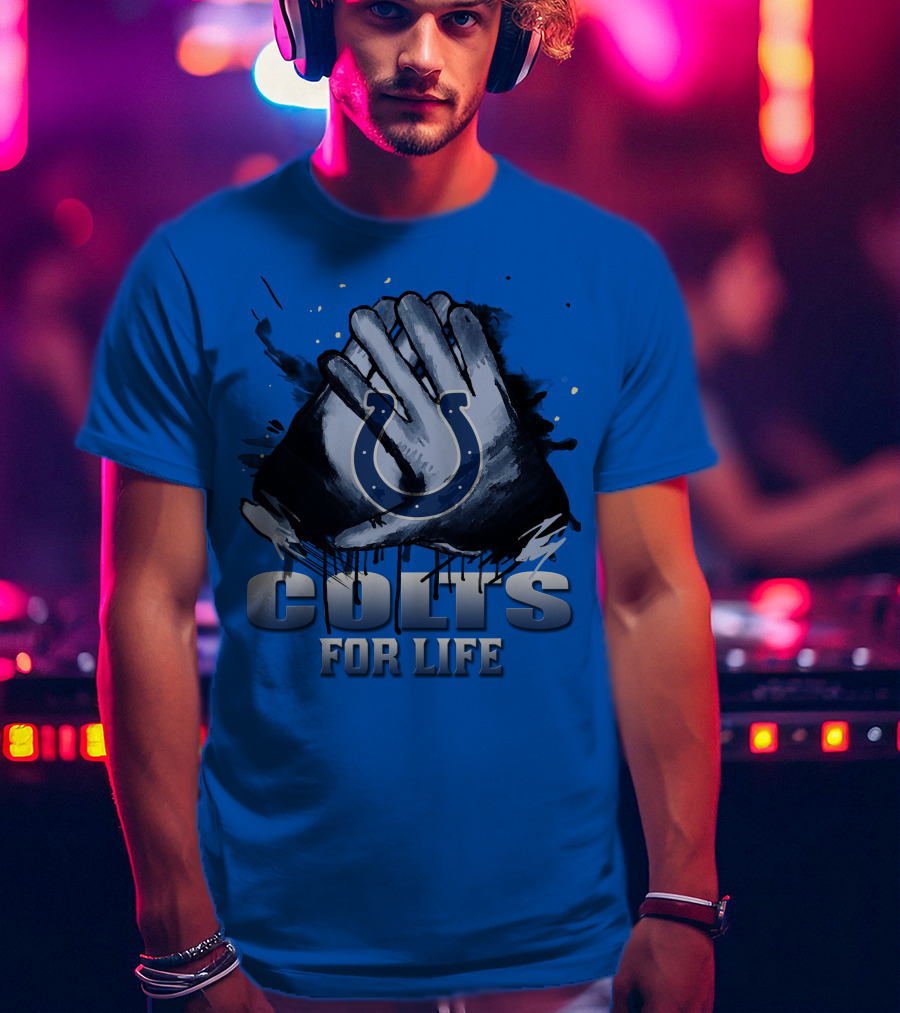Indianapolis Colts For Life Hands Logo T-Shirt
