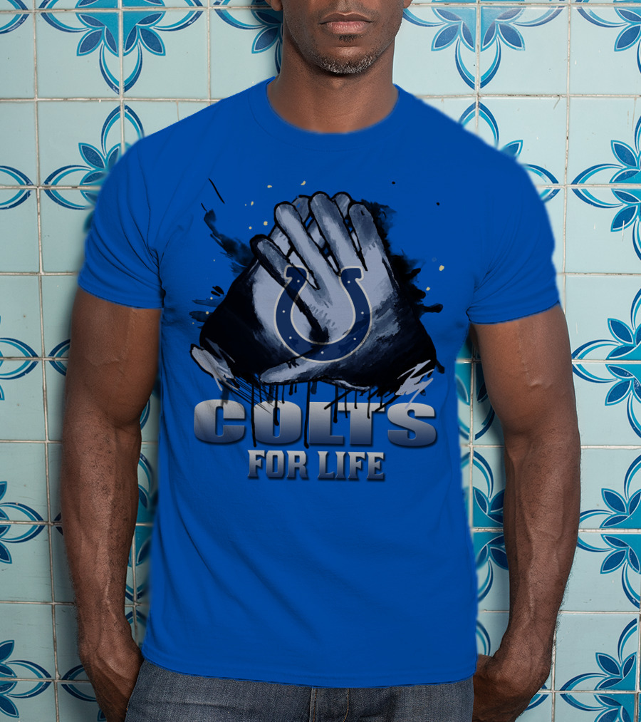 Indianapolis Colts For Life Hands Logo T-Shirt