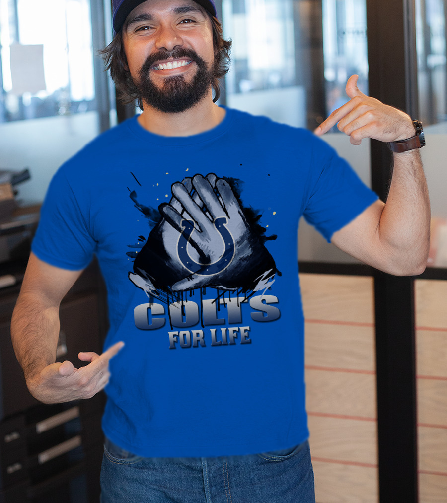 Indianapolis Colts For Life Hands Logo T-Shirt