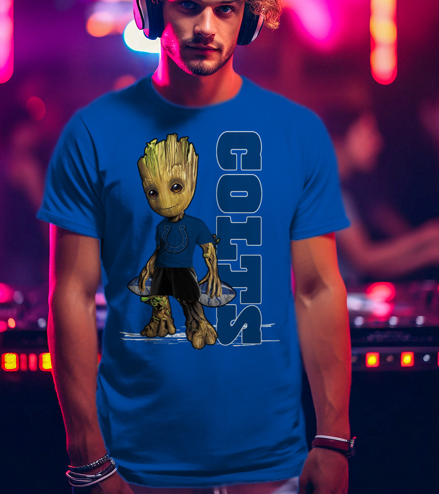 Groot Wearing Indianapolis Colts Shirt T-Shirt