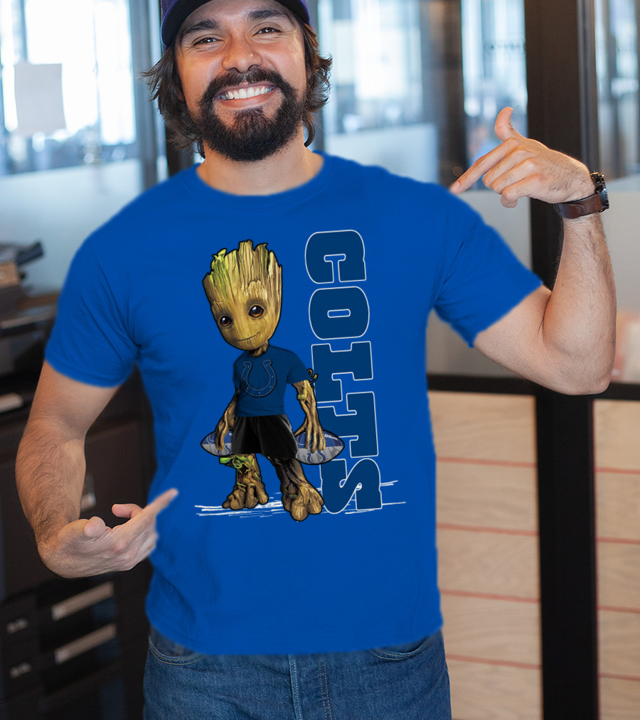 Groot Wearing Indianapolis Colts Shirt T-Shirt