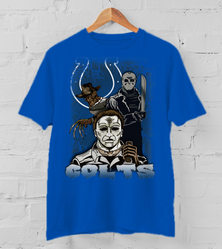Colts Indianapolis Horror Characters Halloween Mashup T-Shirt