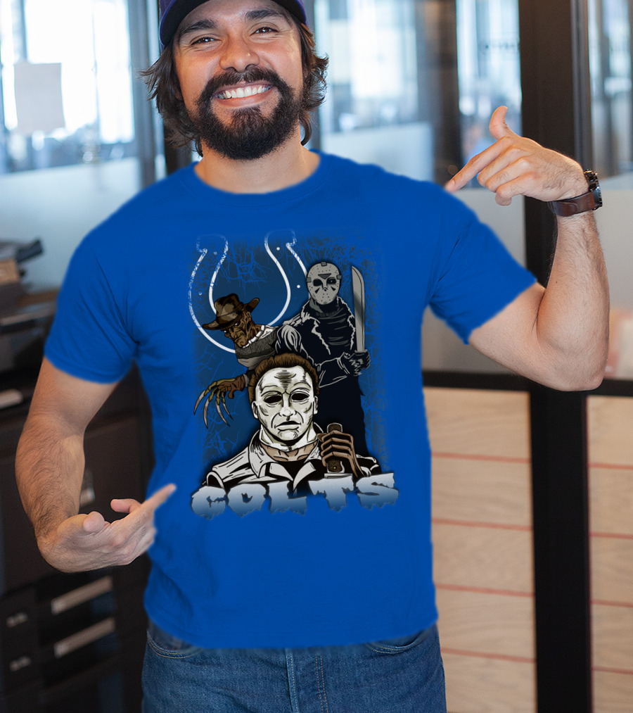 Colts Indianapolis Horror Characters Halloween Mashup T-Shirt