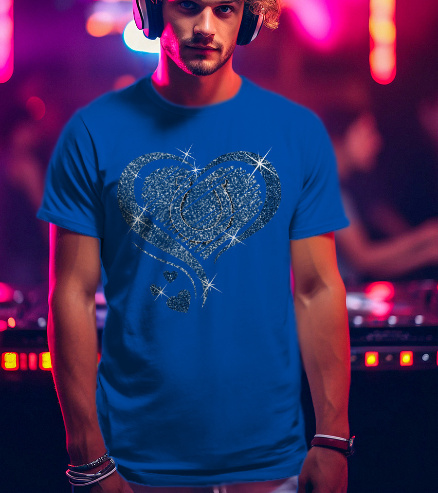 Heart Diamond Glitter Indianapolis Colts Sparkle T-Shirt