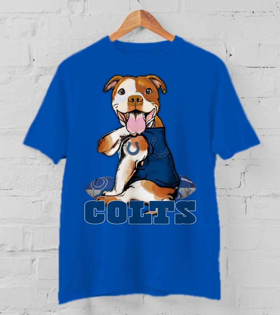 Colts Pittbull Indianapolis Colts Football Fan Dog T-Shirt