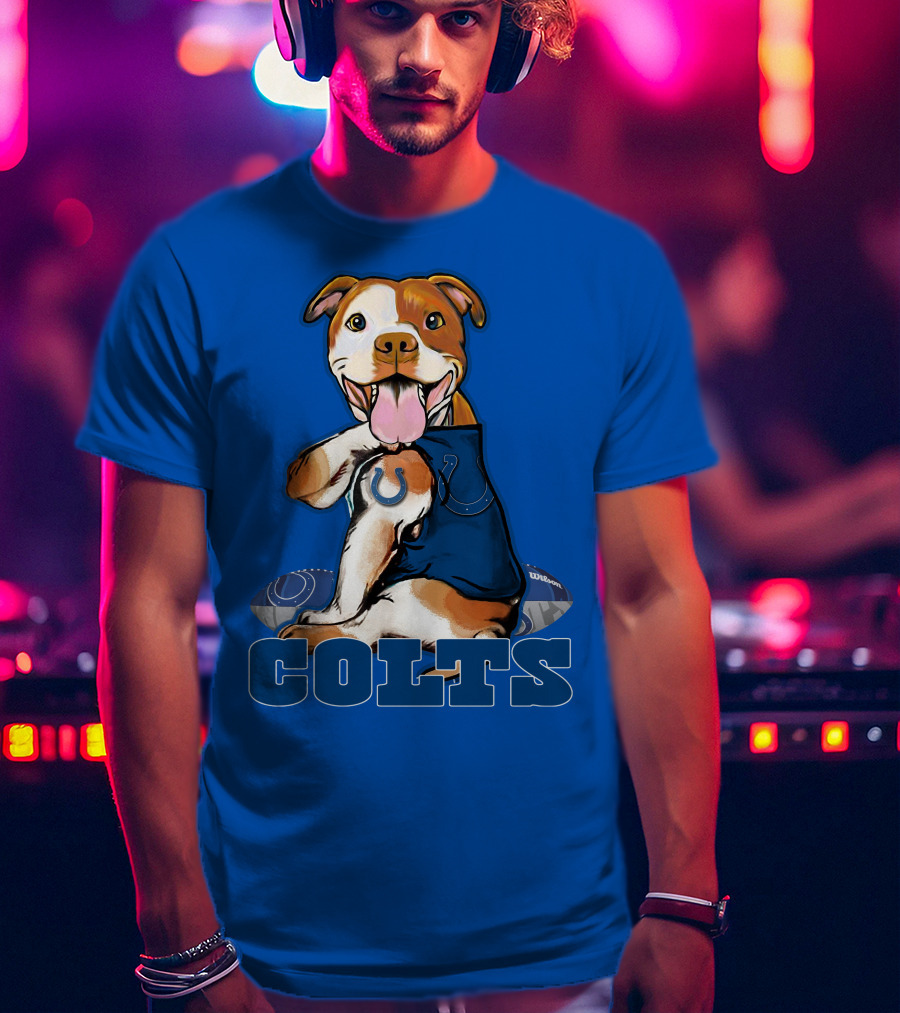 Colts Pittbull Indianapolis Colts Football Fan Dog T-Shirt