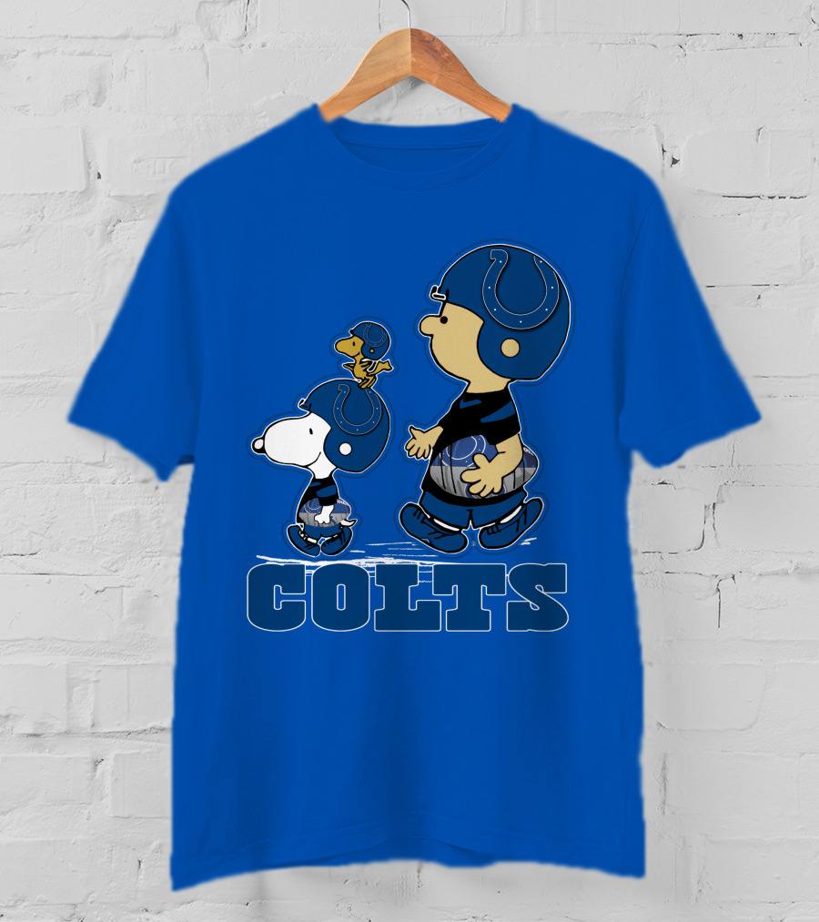 Snpfootball Indianapolis Colts Characters Blue Helmets T-Shirt
