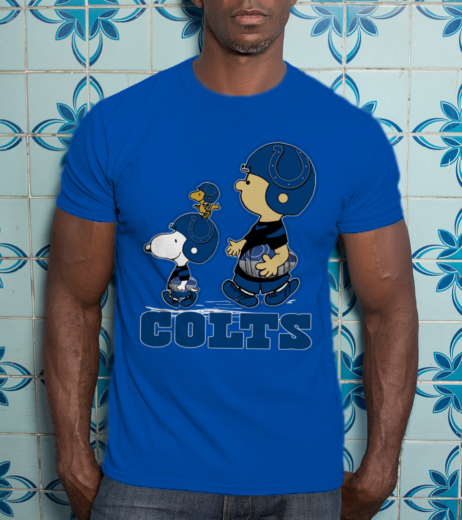 Snpfootball Indianapolis Colts Characters Blue Helmets T-Shirt