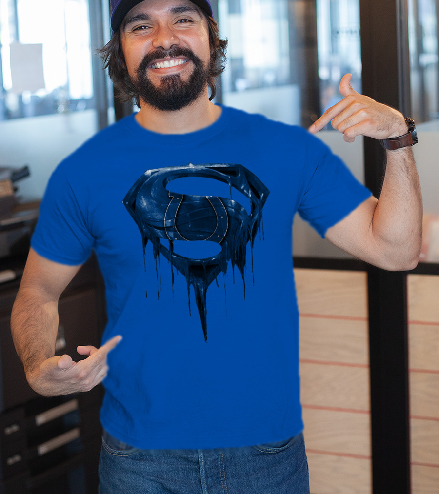 Spm Indianapolis Colts Superman Dripping T-Shirt