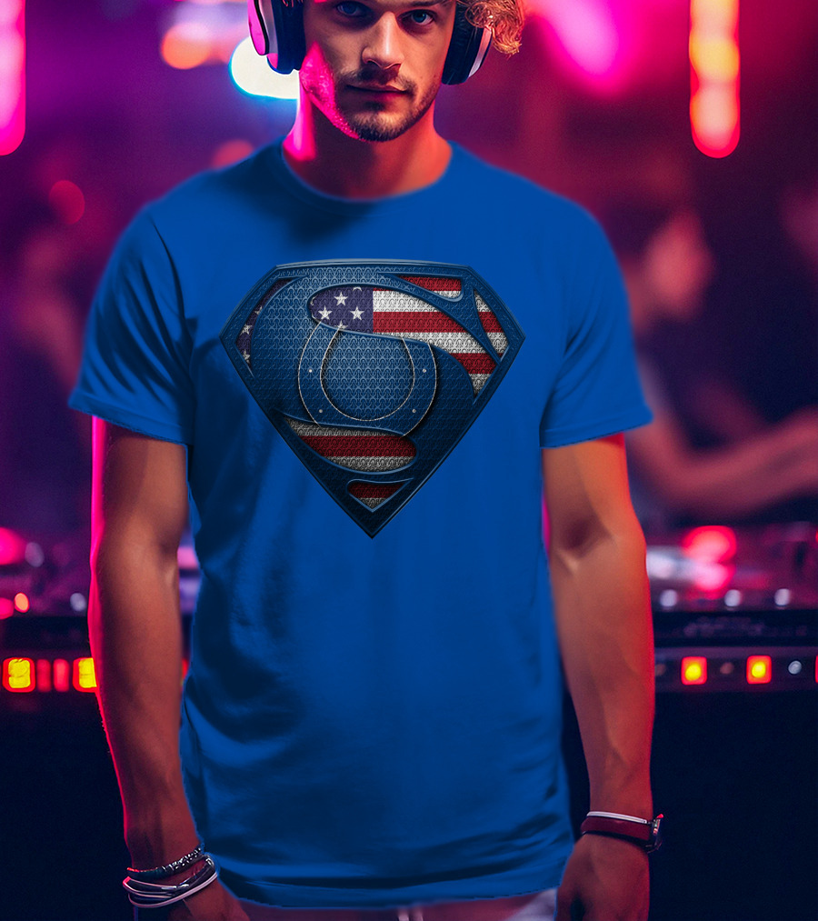 Spm Indianapolis Colts American Flag Superman T-Shirt