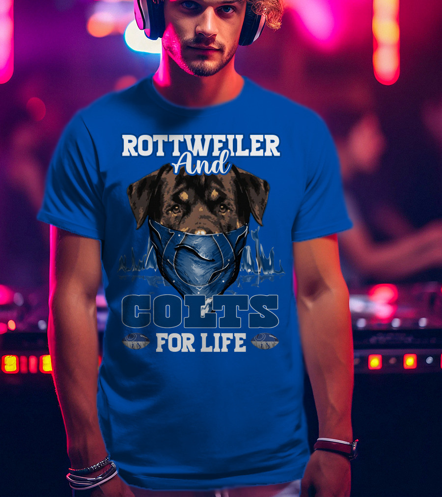 Rottweiler And Colts For Life Indianapolis T-Shirt
