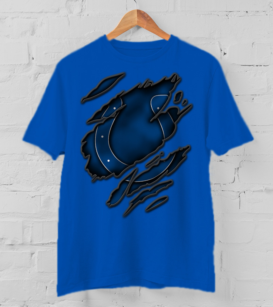 Torn Indianapolis Colts Ripped Football Team T-Shirt