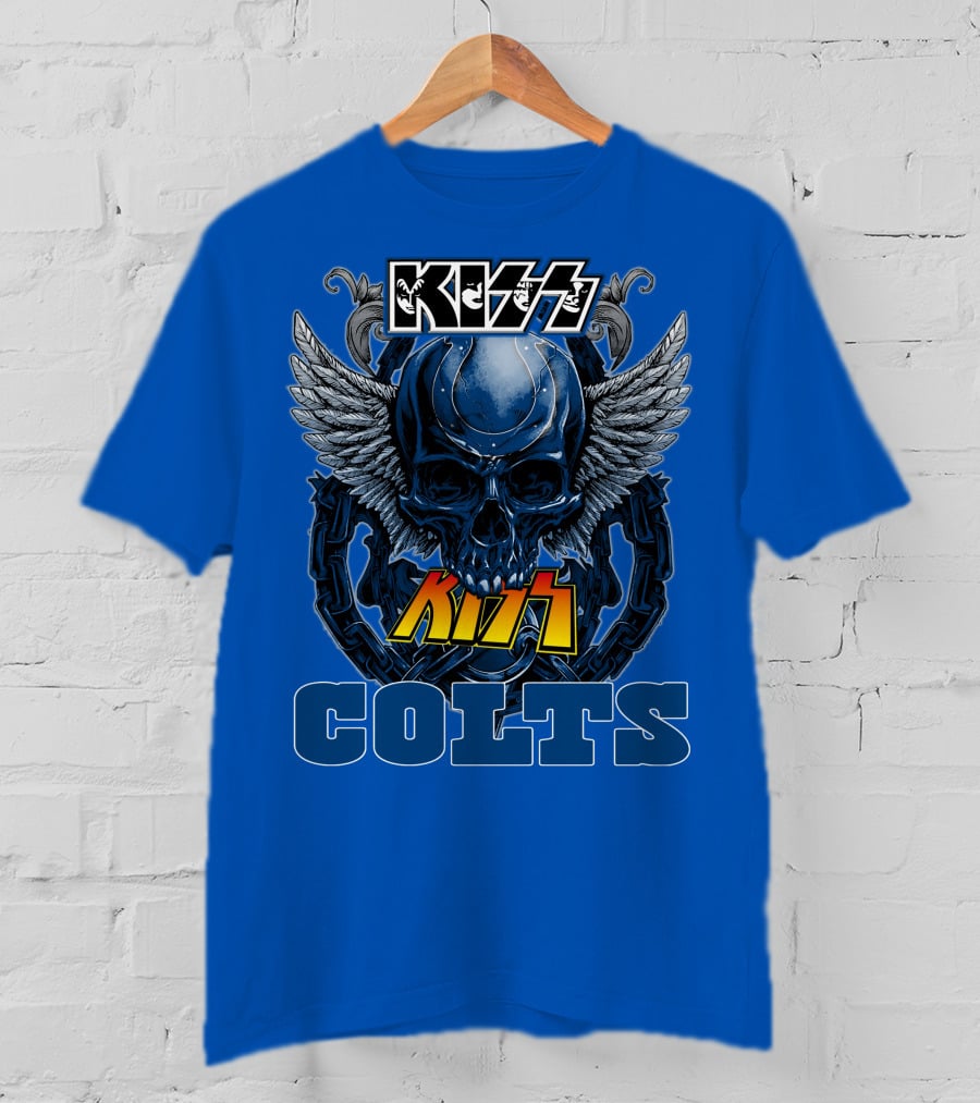 Kiss Colts Skull Wings Indianapolis Colts T-Shirt