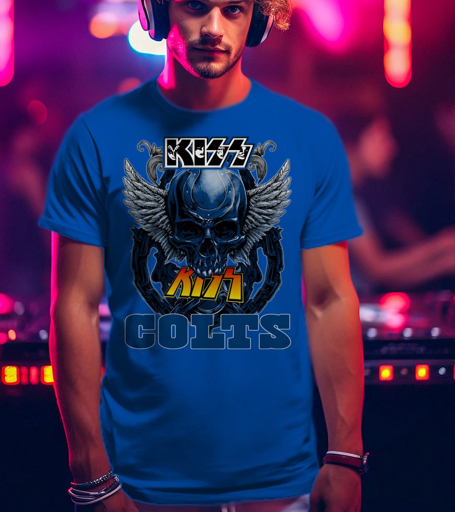 Kiss Colts Skull Wings Indianapolis Colts T-Shirt