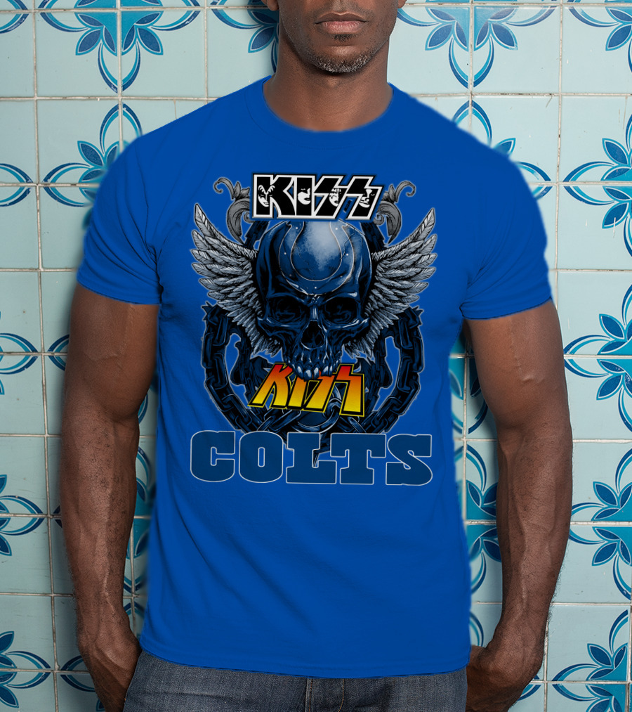 Kiss Colts Skull Wings Indianapolis Colts T-Shirt
