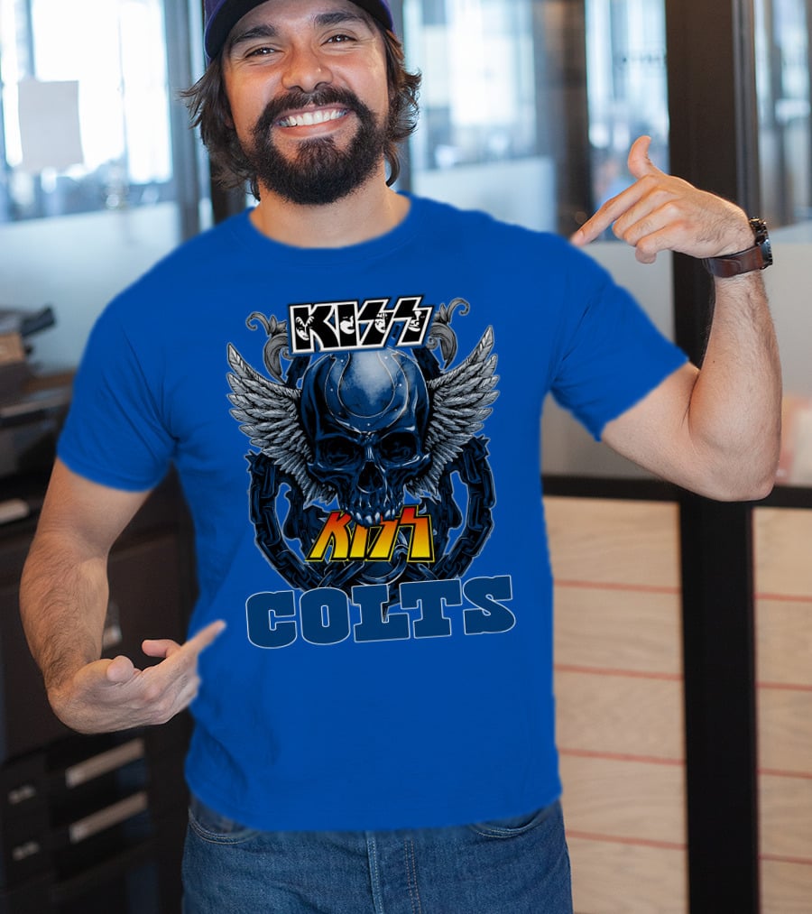 Kiss Colts Skull Wings Indianapolis Colts T-Shirt