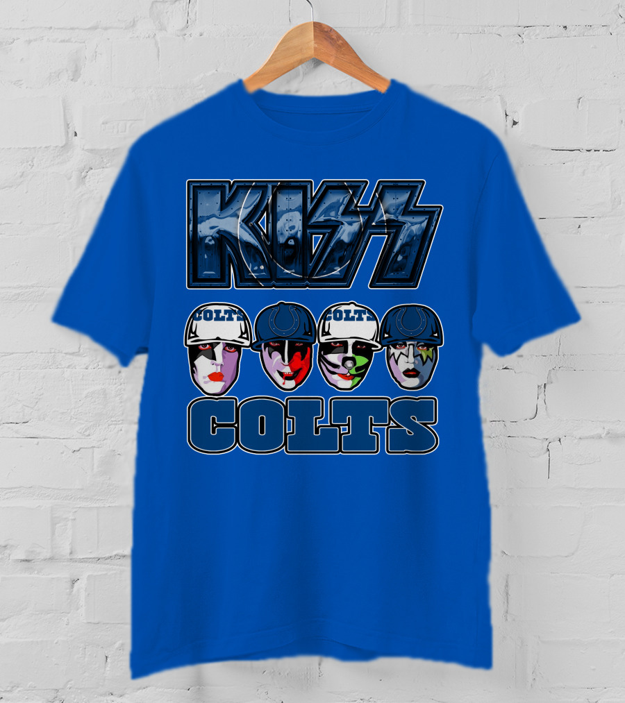 Kiss Colts Indianapolis Football Fan Facepaint Fusion T-Shirt