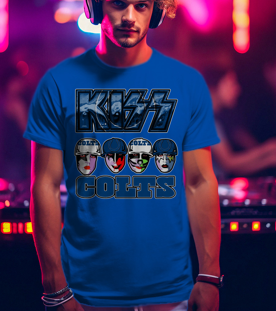 Kiss Colts Indianapolis Football Fan Facepaint Fusion T-Shirt
