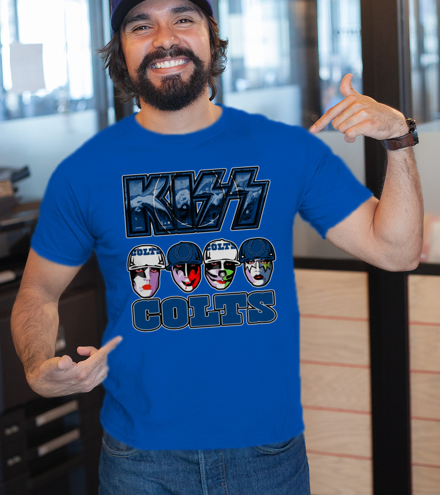 Kiss Colts Indianapolis Football Fan Facepaint Fusion T-Shirt