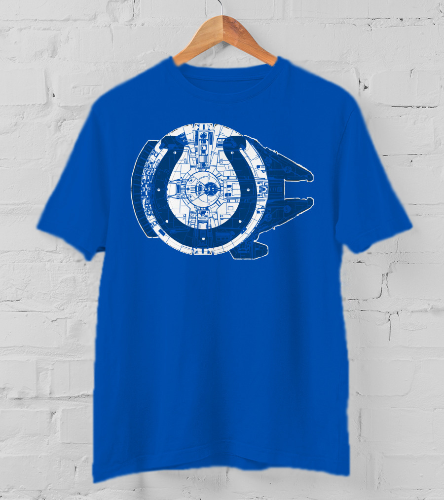 Indianapolis Colts 55 Millennium Falcon Blueprint T-Shirt