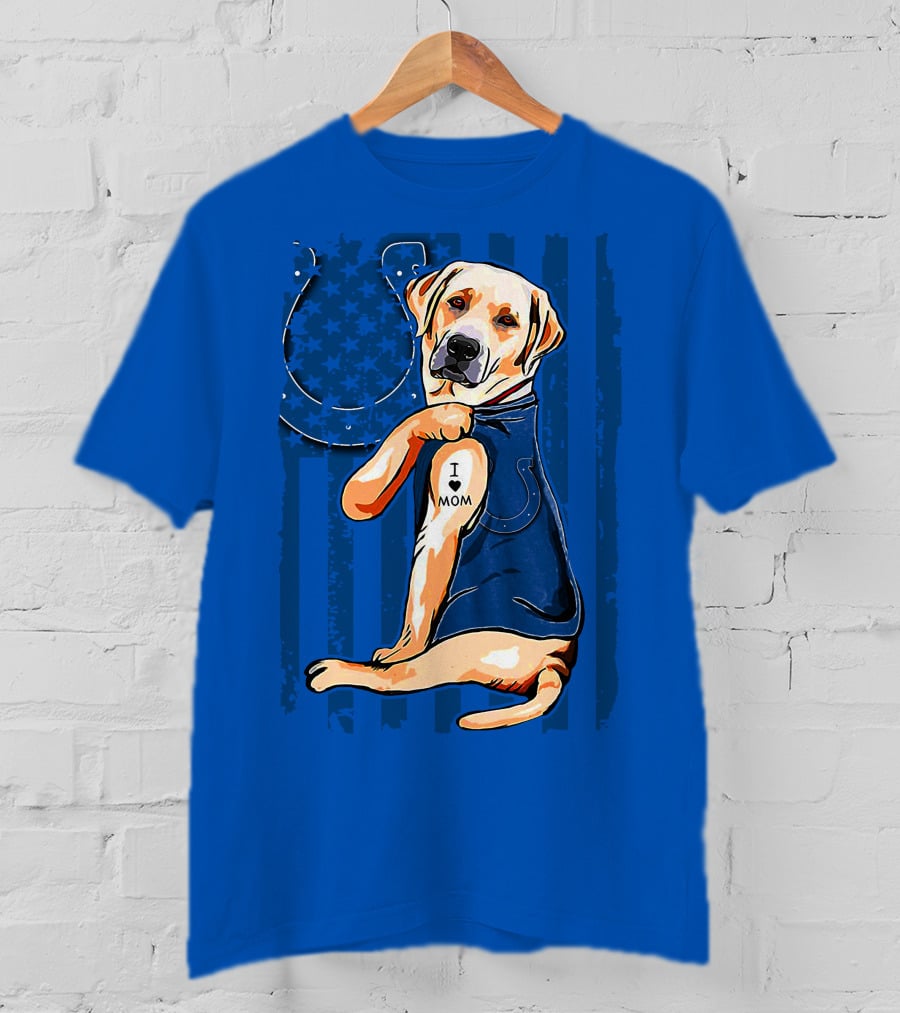 Labrador Retriever I Love Mom Indianapolis Colts T-Shirt