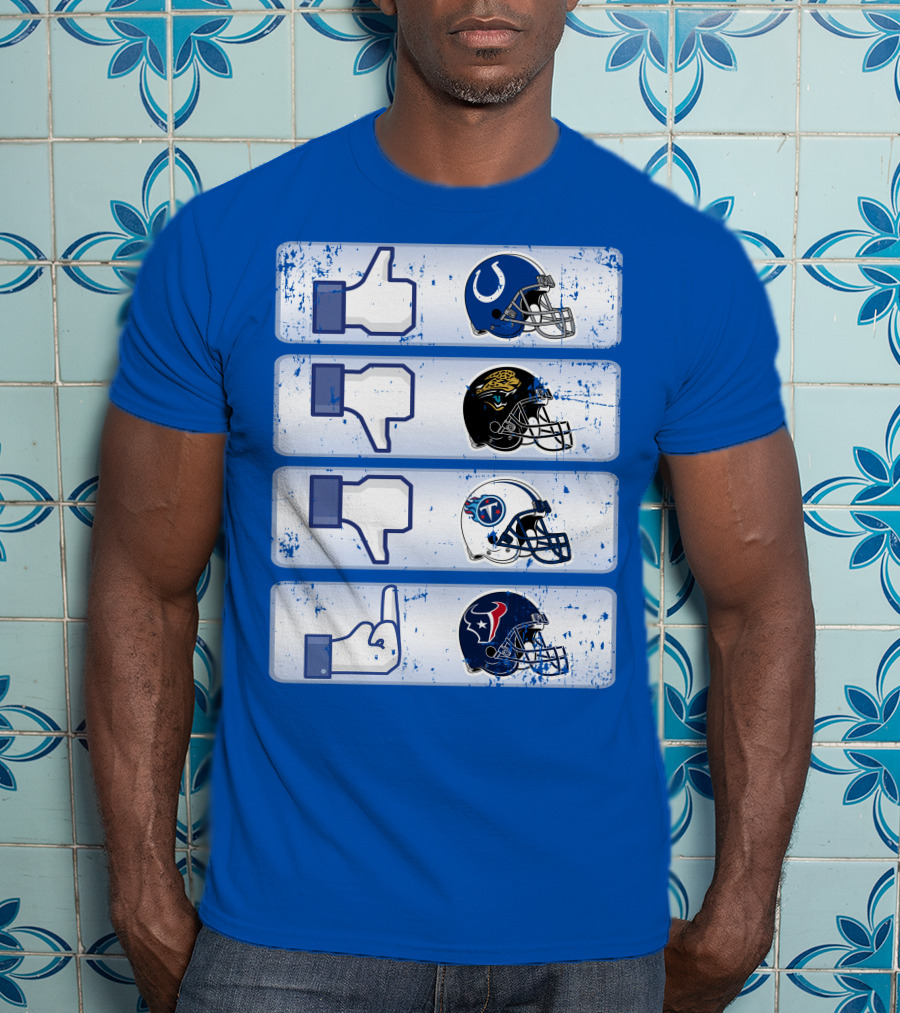 Indianapolis Colts Helmet Thumbs Up Rival Nfl Teams Jaguars Titans Texans T-Shirt