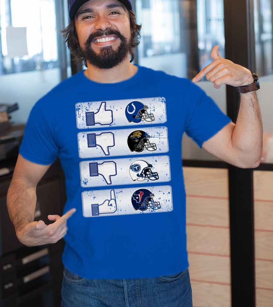 Indianapolis Colts Helmet Thumbs Up Rival Nfl Teams Jaguars Titans Texans T-Shirt