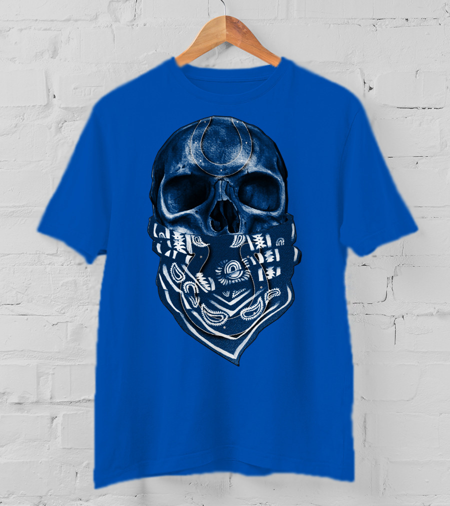 Indianapolis Colts Bandana Skull T-Shirt