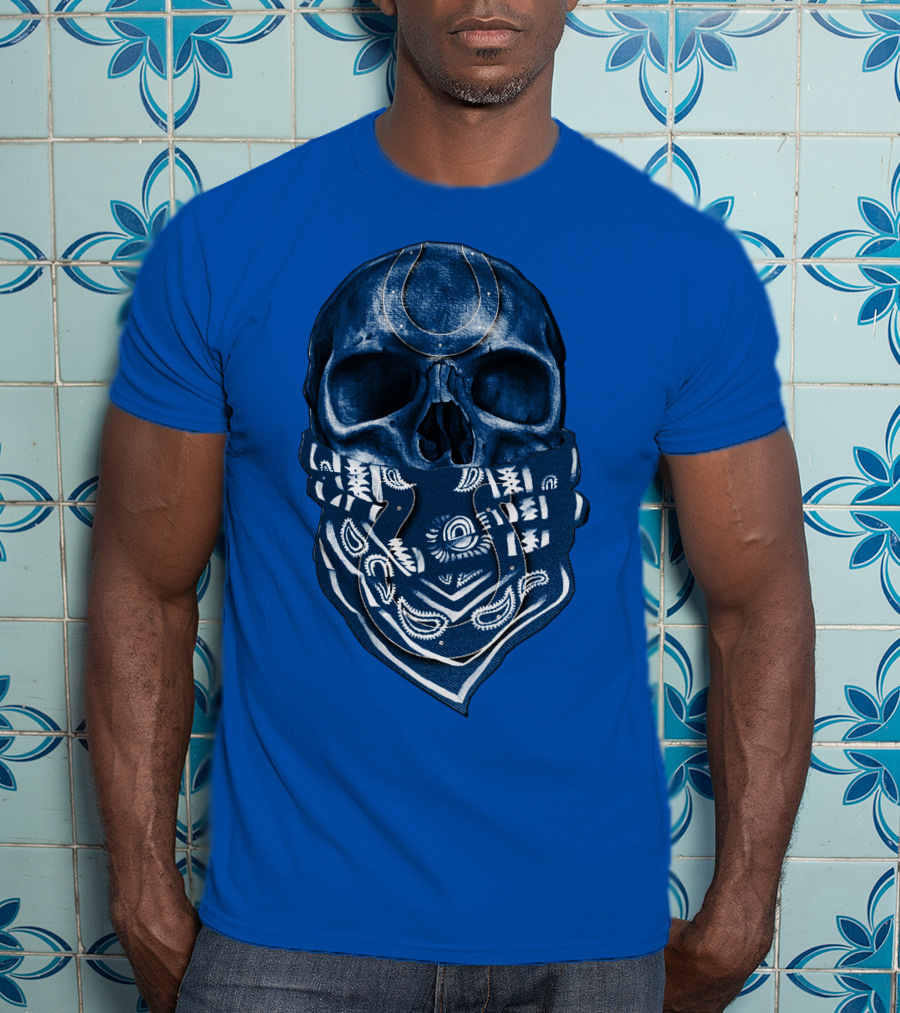 Indianapolis Colts Bandana Skull T-Shirt