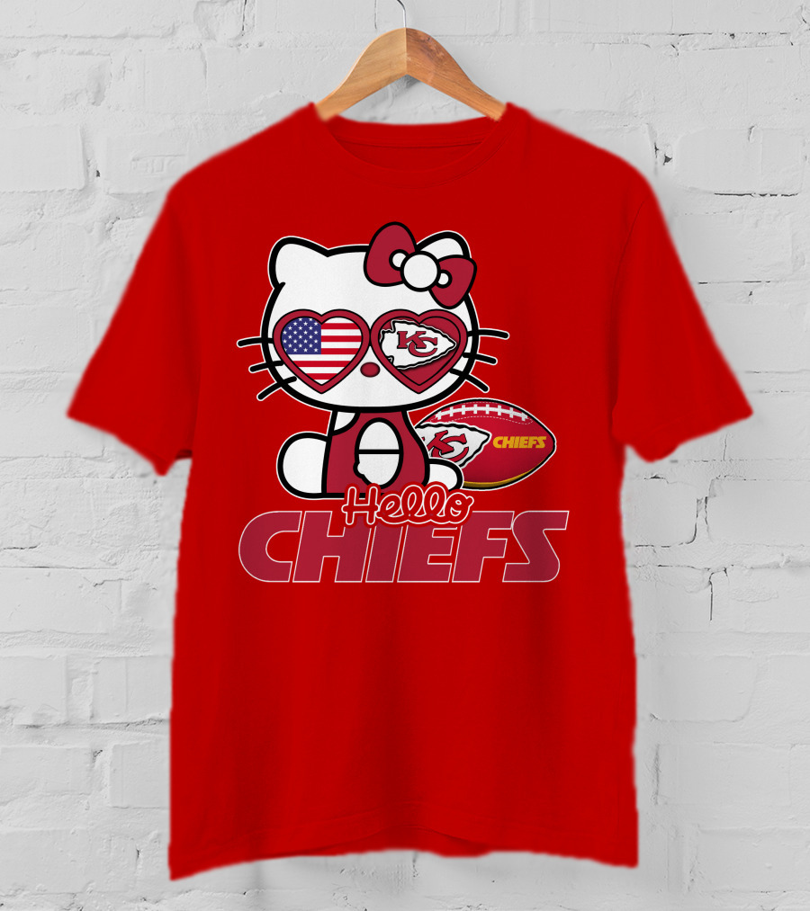 Hello Kitty Chiefs Kansas City Football USA T-Shirt