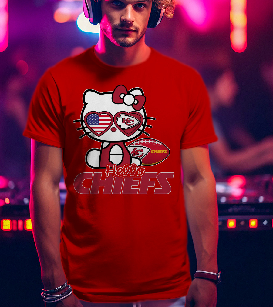 Hello Kitty Chiefs Kansas City Football USA T-Shirt