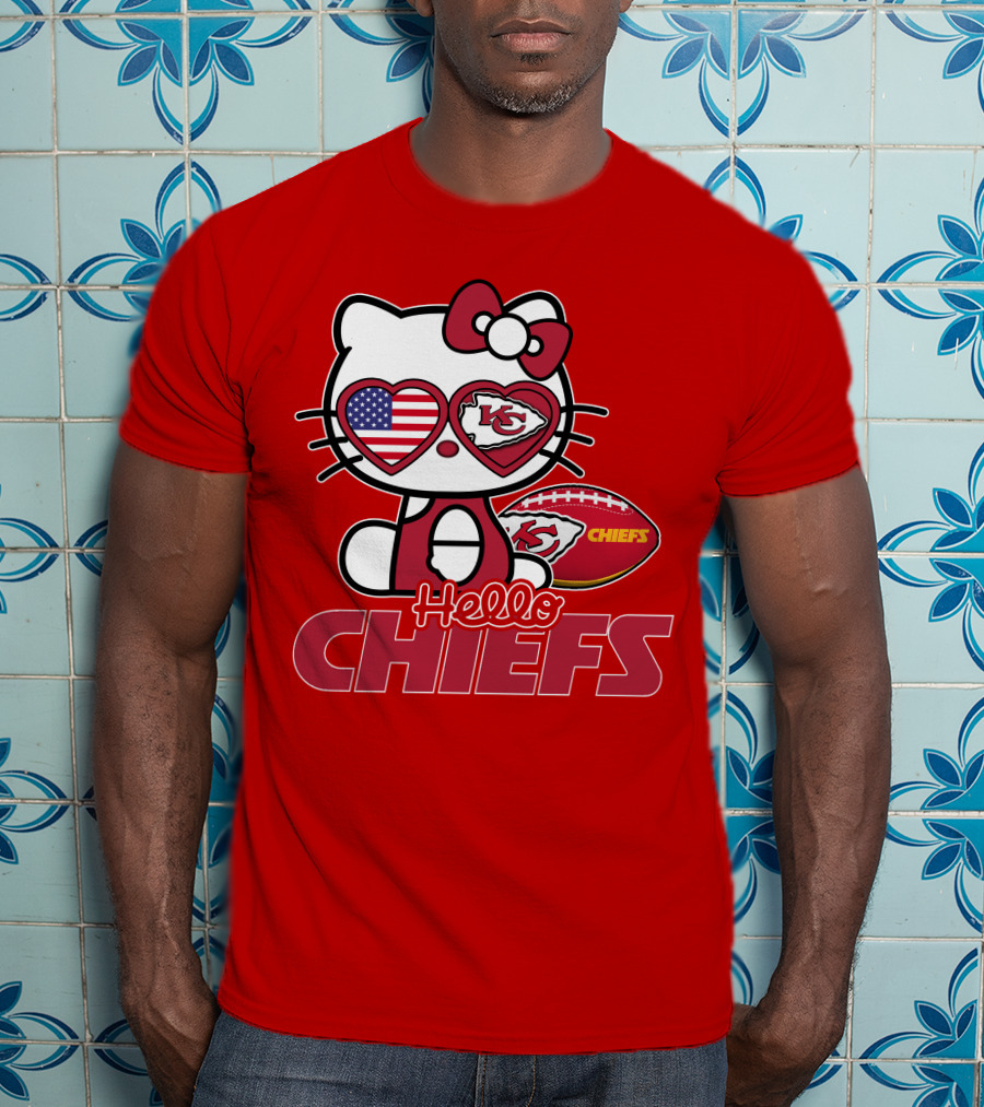Hello Kitty Chiefs Kansas City Football USA T-Shirt