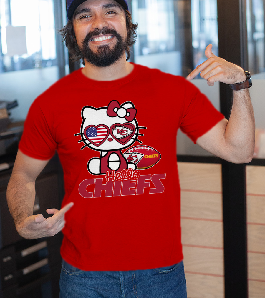Hello Kitty Chiefs Kansas City Football USA T-Shirt