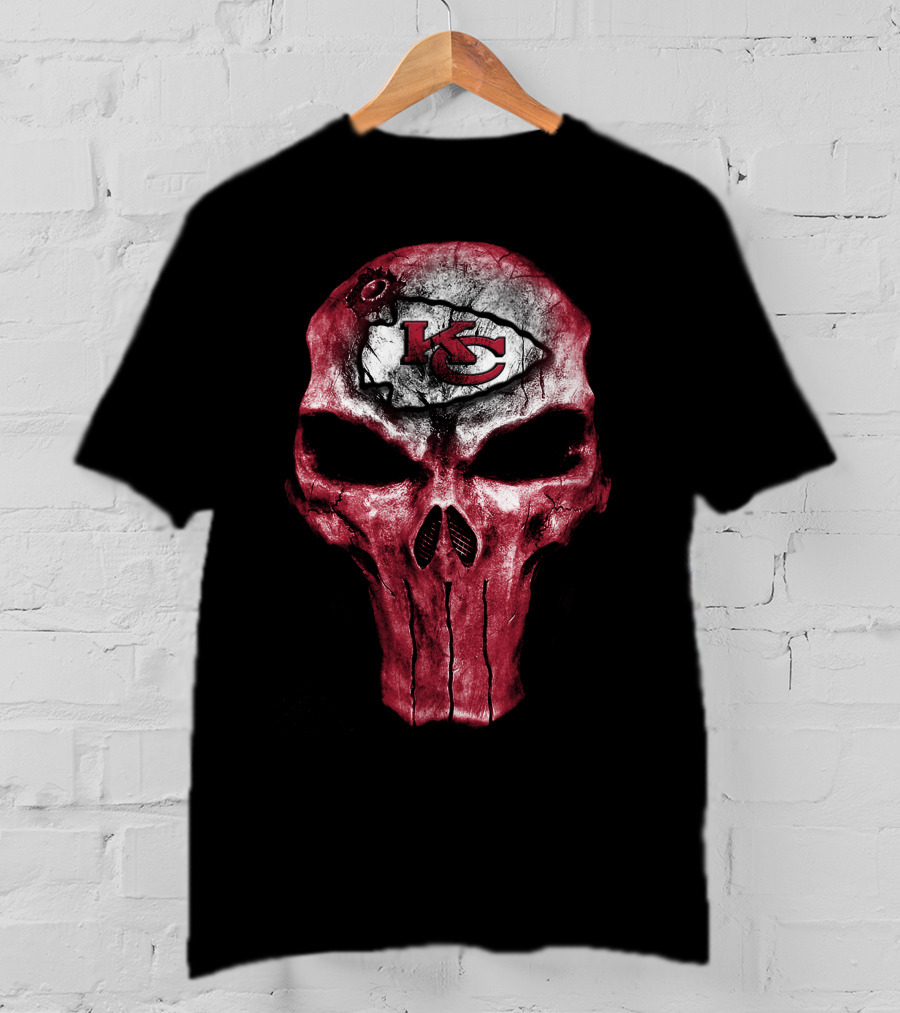 Kansas City Chiefs Skull Logo Art T-Shirt