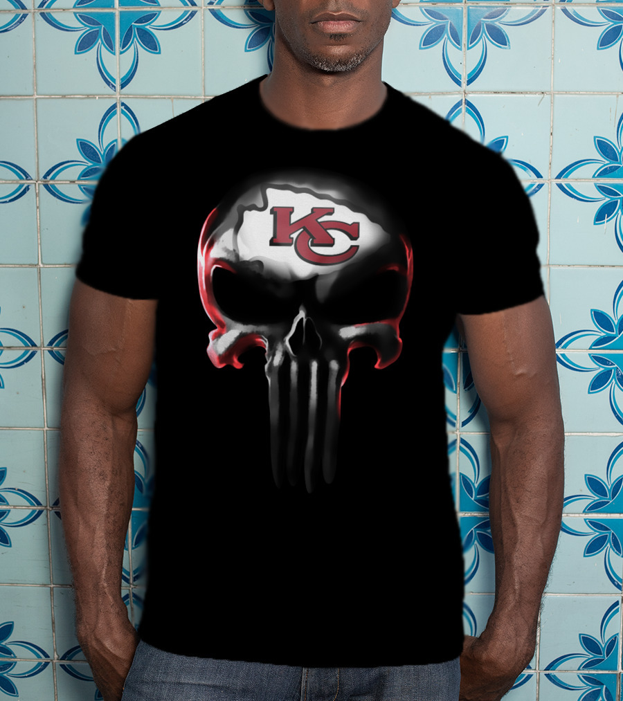 Kansas City Chiefs Kc Skull T-Shirt