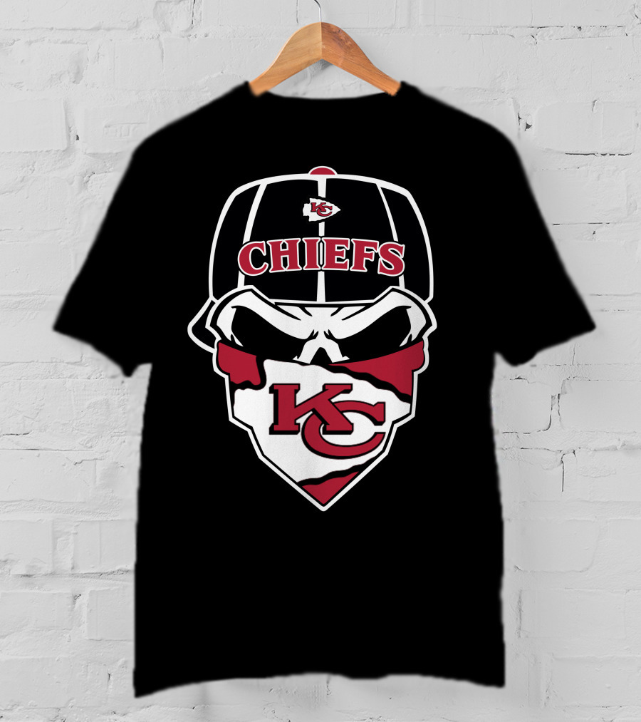Kansas City Chiefs Kc Logo Skull Cap Bandana T-Shirt