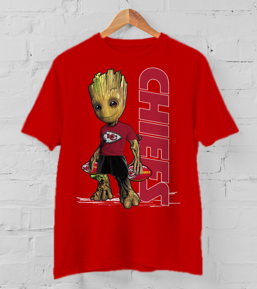 Groot V1 Kansas City Chiefs Football Character Chiefs T-Shirt