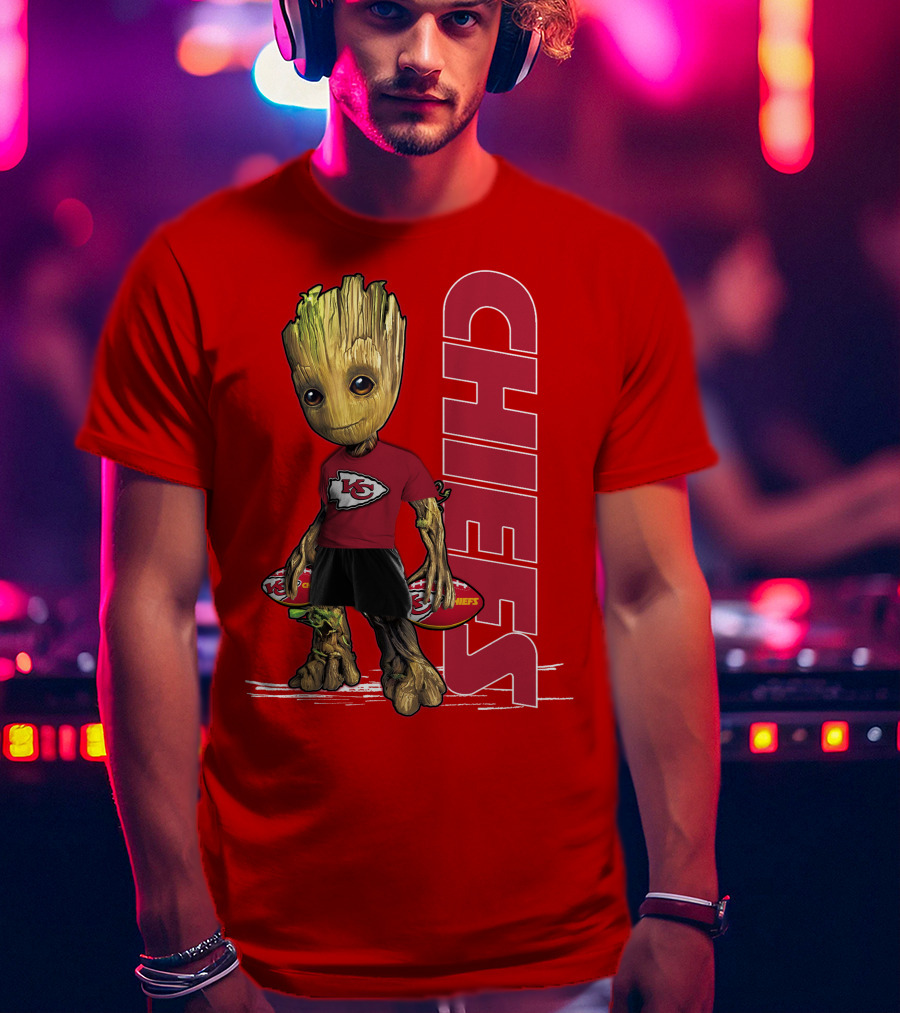 Groot V1 Kansas City Chiefs Football Character Chiefs T-Shirt