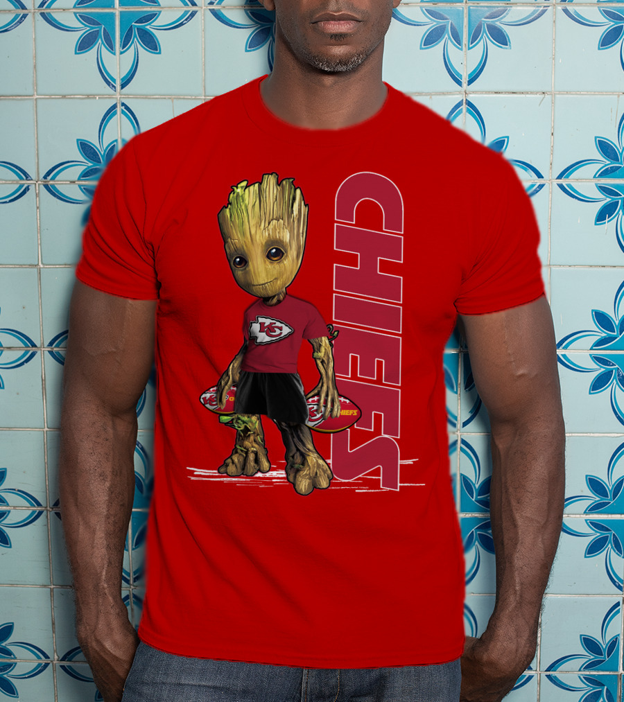 Groot V1 Kansas City Chiefs Football Character Chiefs T-Shirt