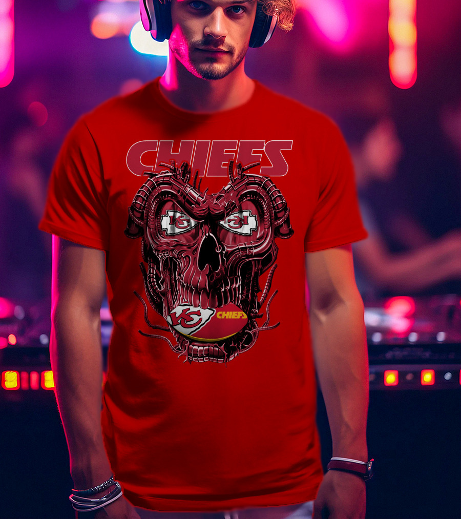 Chiefs Dragonskull Kansas City Football T-Shirt