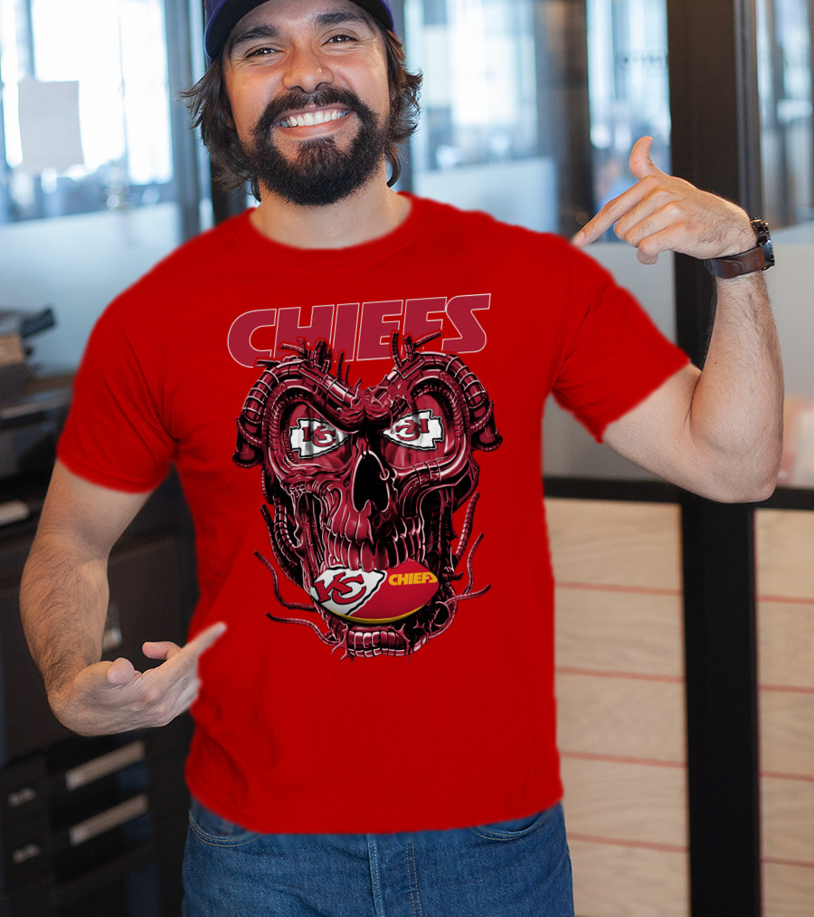 Chiefs Dragonskull Kansas City Football T-Shirt