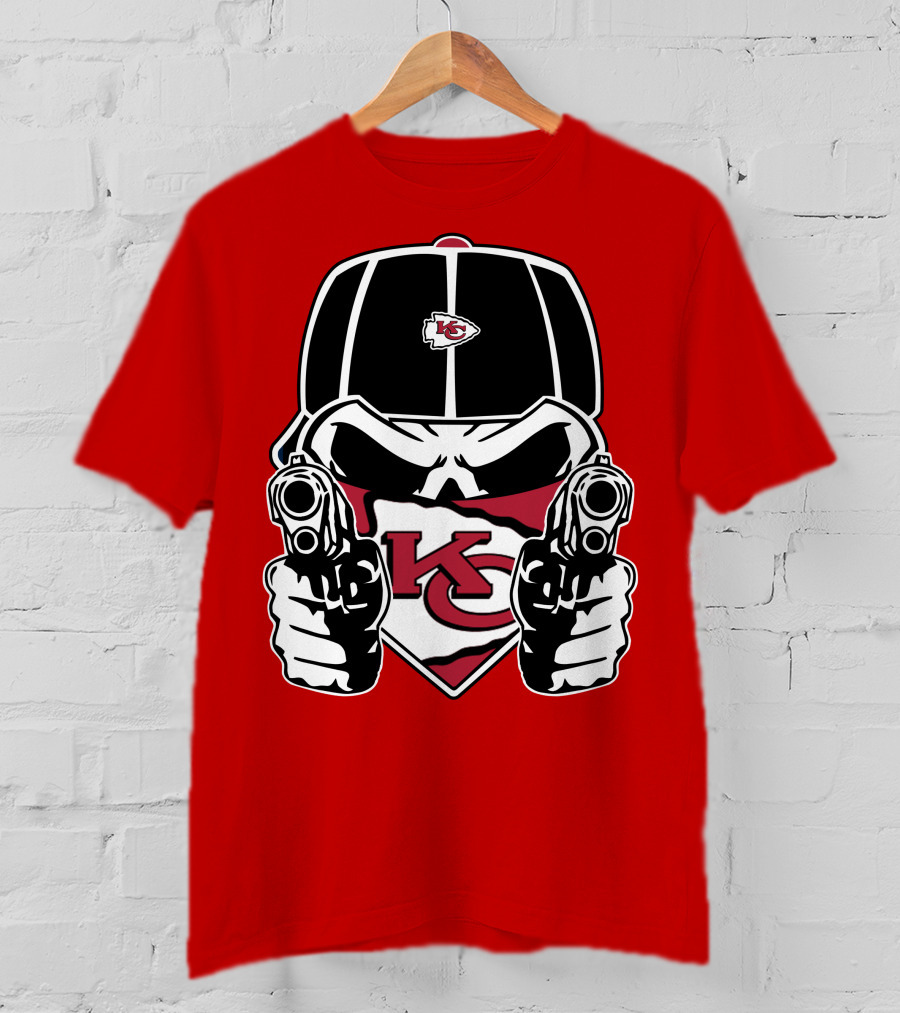 Kansas City Chiefs Bold Skull Logo Showdown T-Shirt