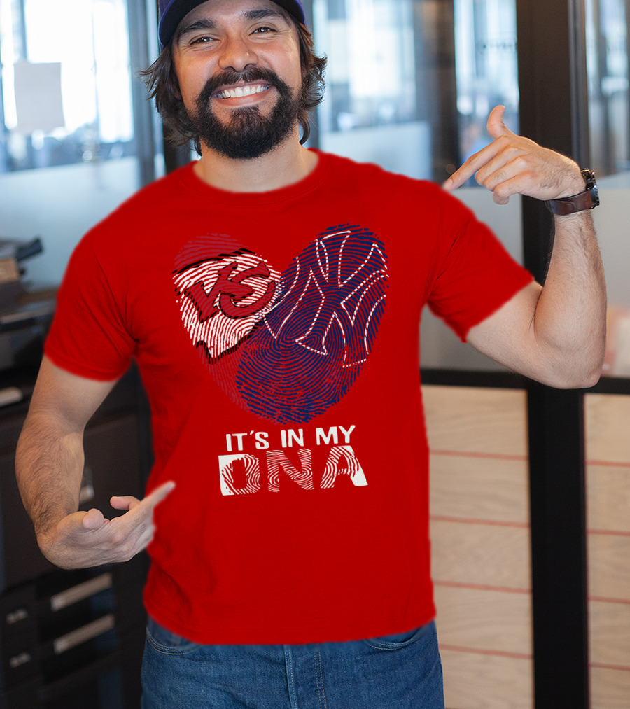 Kansas City Chiefs It's In My Dna Football Fingerprint Heart T-Shirt
