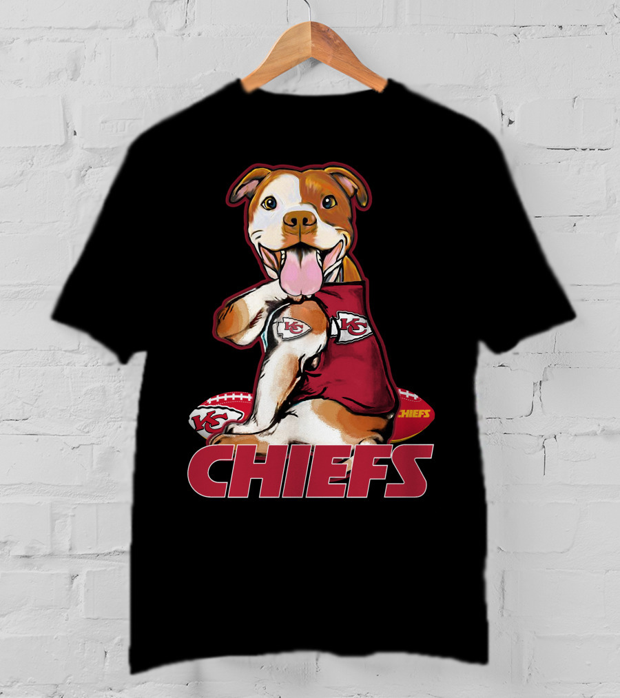 Pittbull KC Chiefs Football Mascot Fan T-Shirt