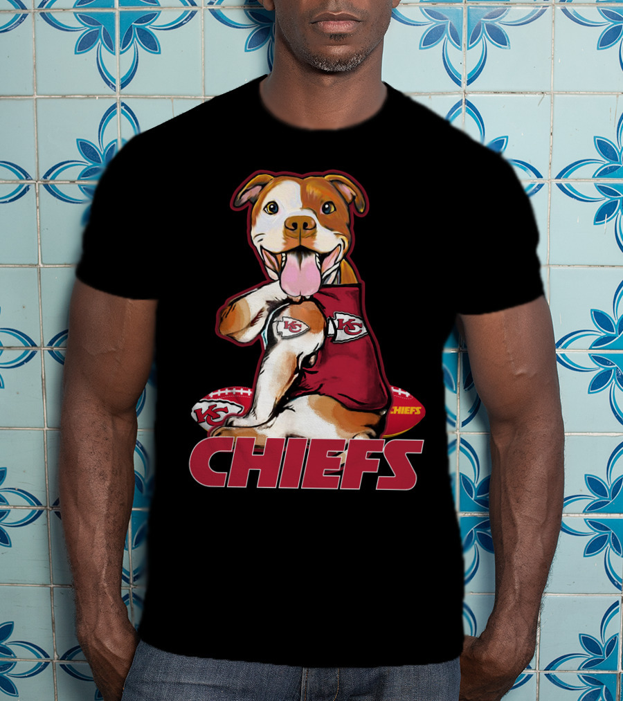 Pittbull KC Chiefs Football Mascot Fan T-Shirt