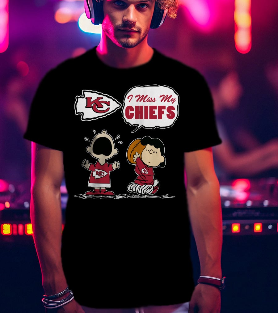 I Miss My Kansas City Chiefs Peanuts Football T-Shirt