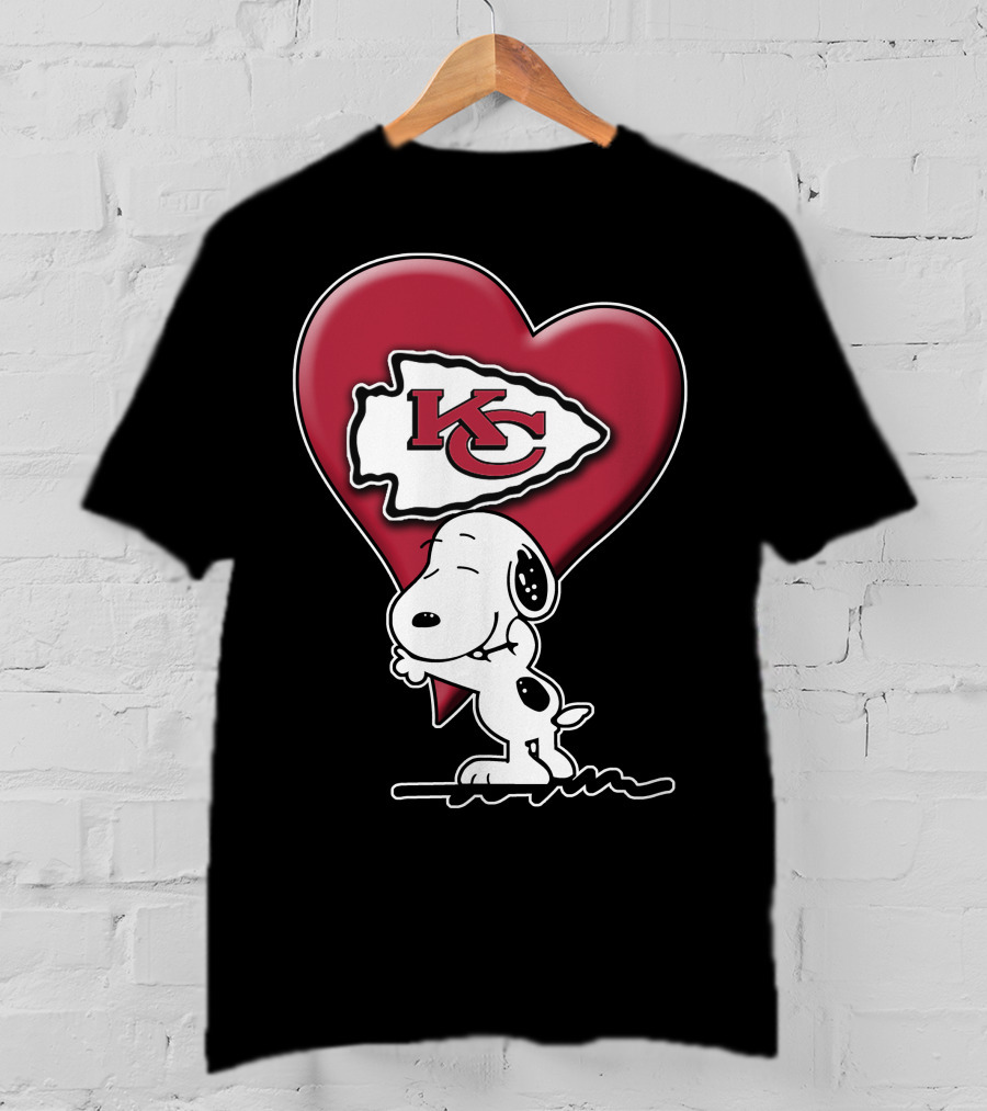 Snoopy Kansas City Chiefs Heart T-Shirt