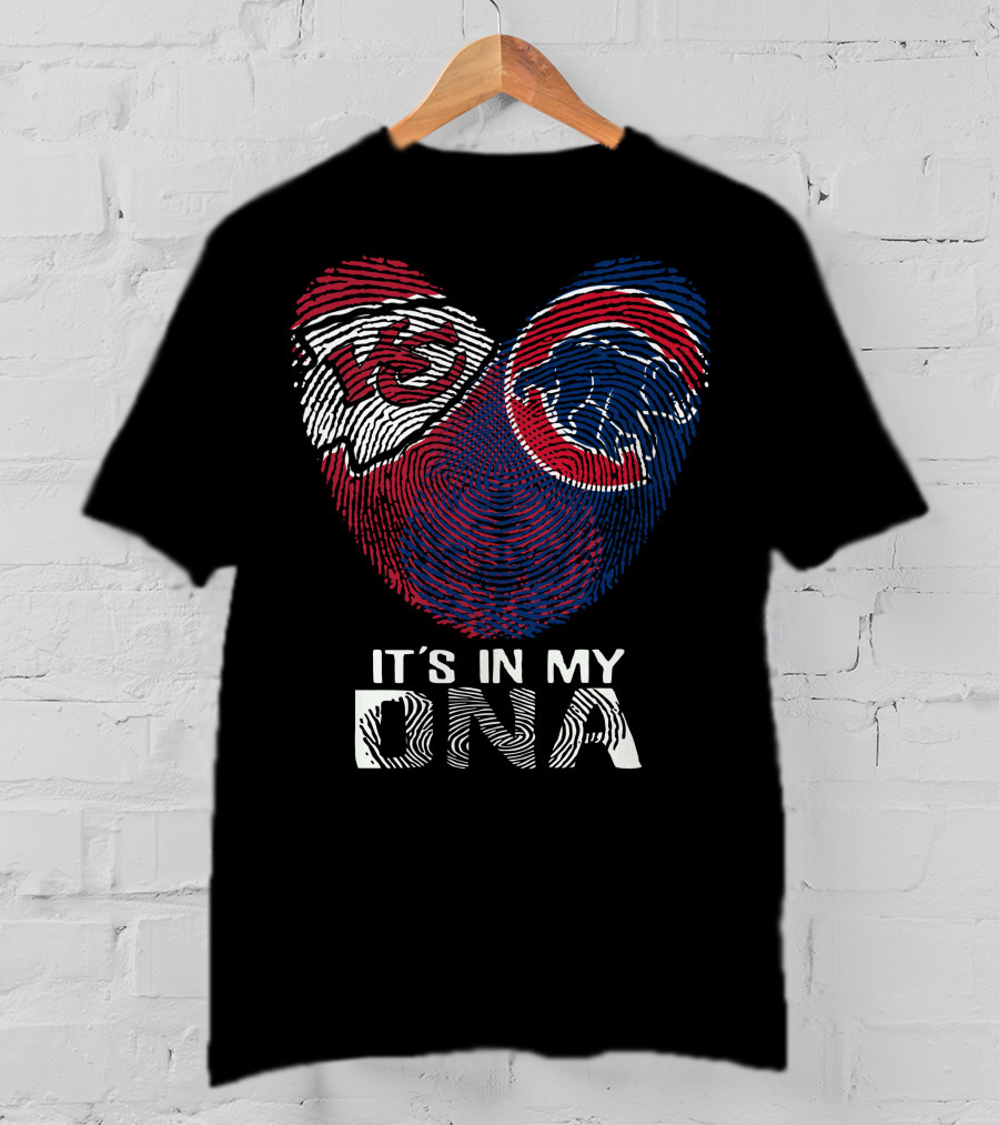 It's In My Dna Kansas City Chiefs Chicago Cubs T-Shirt