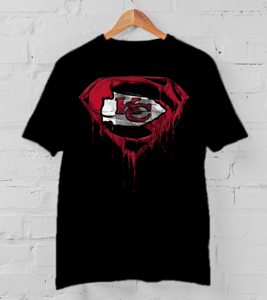 Kansas City Chiefs Kc Superman Logo Dripping Effect T-Shirt