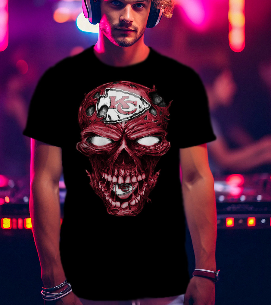 Kansas City Chiefs Skull Head T-Shirt